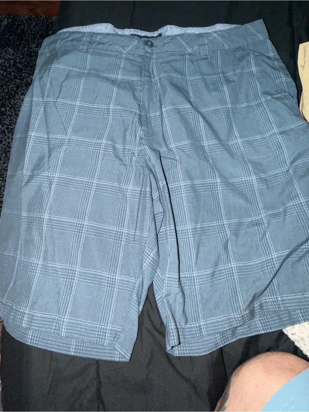 O'Neill Men's Blue Plaid Flat Front Shorts